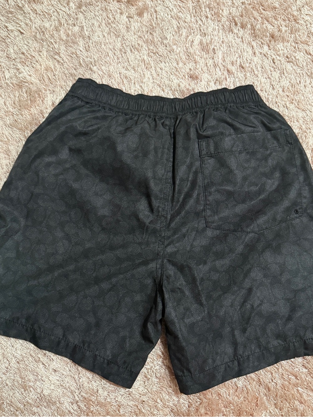 Coach Men's Black Logo-Print Swim Trunks